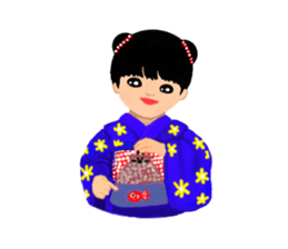 Kimono beautiful woman sticker #3048156