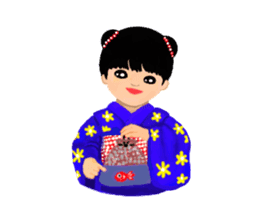 Kimono beautiful woman sticker #3048156