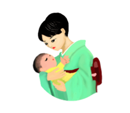 Kimono beautiful woman sticker #3048157