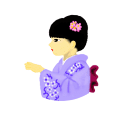 Kimono beautiful woman sticker #3048158