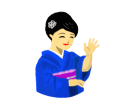 Kimono beautiful woman sticker #3048159