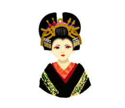 Kimono beautiful woman sticker #3048160