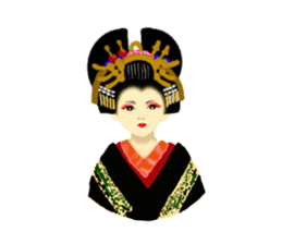 Kimono beautiful woman sticker #3048160