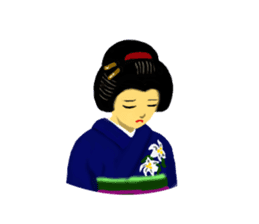 Kimono beautiful woman sticker #3048162