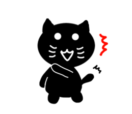 Cute black cat. sticker #3048440