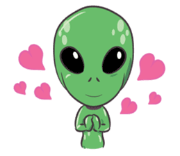 Green Alien - UFO sticker #3049571
