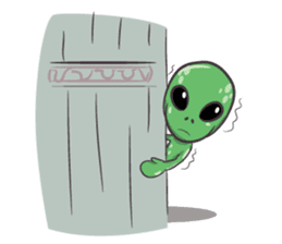 Green Alien - UFO sticker #3049572