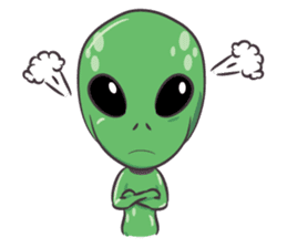 Green Alien - UFO sticker #3049573