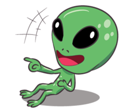 Green Alien - UFO sticker #3049576