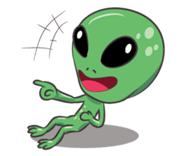 Green Alien - UFO sticker #3049576
