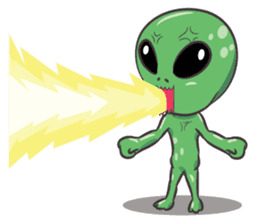 Green Alien - UFO sticker #3049577