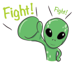 Green Alien - UFO sticker #3049578