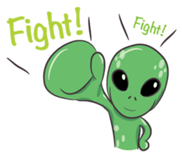 Green Alien - UFO sticker #3049578
