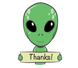 Green Alien - UFO sticker #3049581