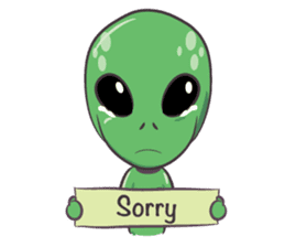 Green Alien - UFO sticker #3049582