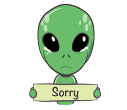 Green Alien - UFO sticker #3049582