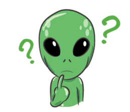 Green Alien - UFO sticker #3049583