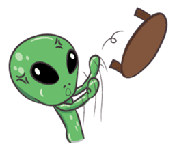 Green Alien - UFO sticker #3049584