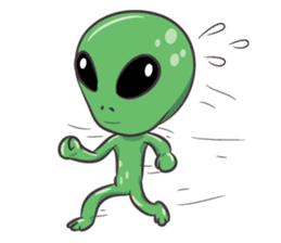 Green Alien - UFO sticker #3049585