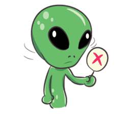 Green Alien - UFO sticker #3049586