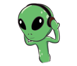 Green Alien - UFO sticker #3049587
