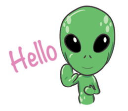 Green Alien - UFO sticker #3049589