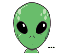 Green Alien - UFO sticker #3049590