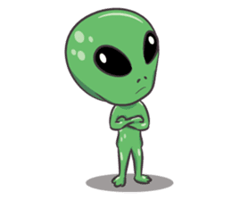 Green Alien - UFO sticker #3049591