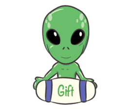 Green Alien - UFO sticker #3049592