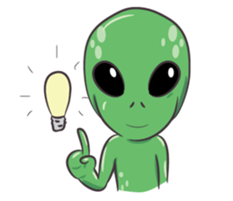 Green Alien - UFO sticker #3049593