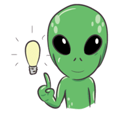 Green Alien - UFO sticker #3049593