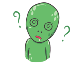 Green Alien - UFO sticker #3049594