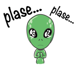 Green Alien - UFO sticker #3049595