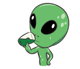 Green Alien - UFO sticker #3049596