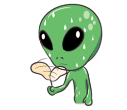 Green Alien - UFO sticker #3049597