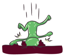 Green Alien - UFO sticker #3049598