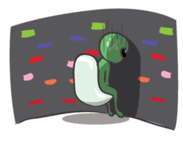 Green Alien - UFO sticker #3049599