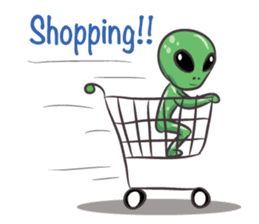Green Alien - UFO sticker #3049600
