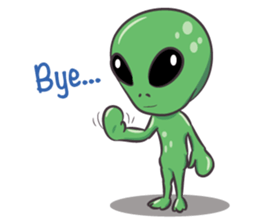 Green Alien - UFO sticker #3049602