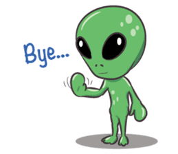 Green Alien - UFO sticker #3049602