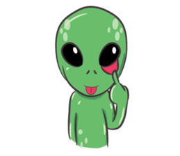 Green Alien - UFO sticker #3049604