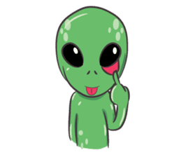 Green Alien - UFO sticker #3049604