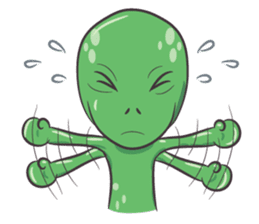 Green Alien - UFO sticker #3049606