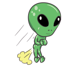 Green Alien - UFO sticker #3049608