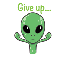 Green Alien - UFO sticker #3049609