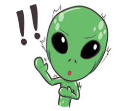 Green Alien - UFO sticker #3049610