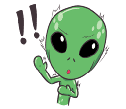 Green Alien - UFO sticker #3049610
