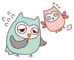 Cute owls sticker #3051207