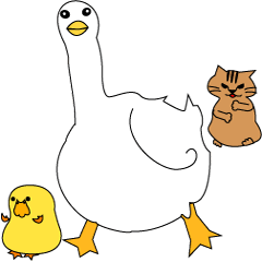 petit duck and mom with catty