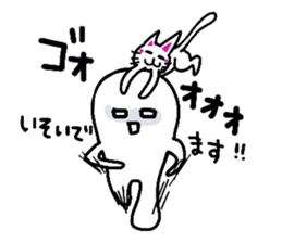 White-Man & Hakoiri-Cat 4 sticker #3053021